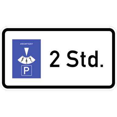 Verkehrszeichen VZ 1040-32 | Parkscheibe ... Stunden