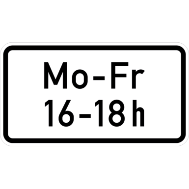 Verkehrszeichen VZ 1042-33 | zeitliche Beschränkung