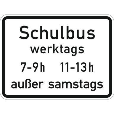 Verkehrszeichen VZ 1042-36 | Schulbus (tageszeitliche Benutzung)