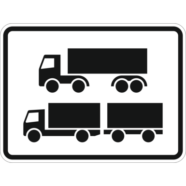 Verkehrszeichen VZ 1048-15 | nur Sattelkraftfahrzeuge und Lastkraftwagen mit Anhänger