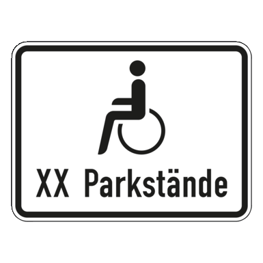 Verkehrszeichen VZ 1044-12 | Nur Schwerbehinderte mit außergewöhnlicher Gehbehinderung und Blinde mit Anzahl der Parkstände