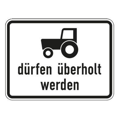 Verkehrszeichen VZ 1049-11 | Kraftfahrzeuge und Züge, die nicht schneller als 25 km/h fahren können oder dürfen, dürfen überholt werden