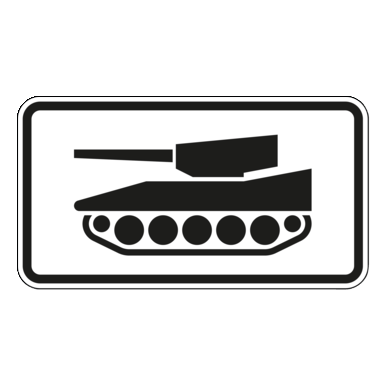 Verkehrszeichen VZ 1049-12 | nur militärische Kettenfahrzeuge