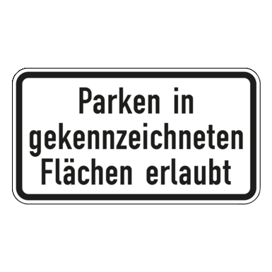 Verkehrszeichen VZ 1053-30 | Parken in gekennzeichneten Flächen erlaubt