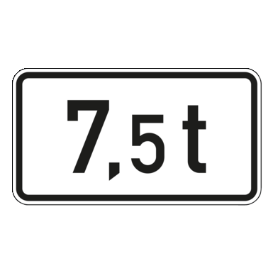 Verkehrszeichen VZ 1053-33 | Massenangabe - 7,5 t