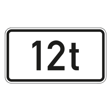 Verkehrszeichen VZ 1053-37 | Massenangabe - 12 t