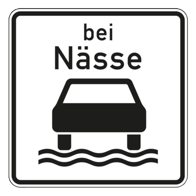 Verkehrszeichen VZ 1053-35 | bei Nässe