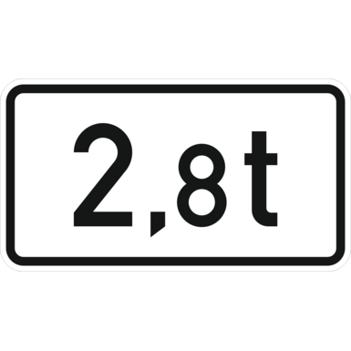 Verkehrszeichen VZ 1060-33 | Massenangabe - 2,8 t