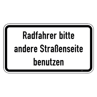 Zeichen Z 2005 | Radfahrer bitte andere Straßenseite benutzen