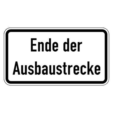Zeichen Z 2020 | Ende der Ausbaustrecke