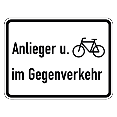 Zeichen Z 2022 | Anlieger und Radfahrer im Gegenverkehr