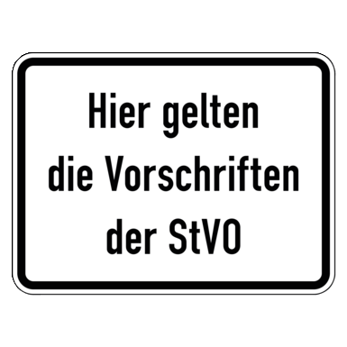 Zeichen Z 2033 | Hier gelten die Vorschriften der StVO