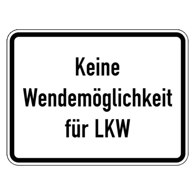 Zeichen Z 2038 | Keine Wendemöglichkeit für LKW