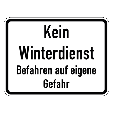 Zeichen Z 2043 | Kein Winterdienst Befahren auf eigene Gefahr