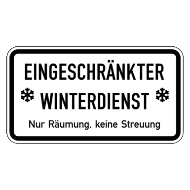 Zeichen Z 2061 | Eingeschränkter Winterdienst - Nur Räumung, keine Streuung