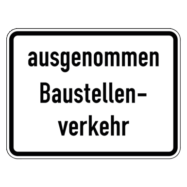 Zeichen Z 2066 | ausgenommen Baustellenverkehr