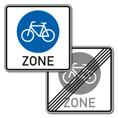 Verkehrszeichen VZ 244.3-40 | Beginn/Ende einer Fahrradzone, doppelseitig 