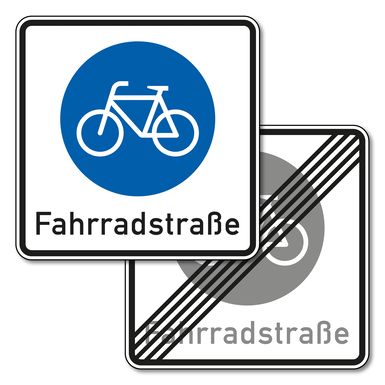 Verkehrszeichen VZ 244.1-40 | Beginn/Ende einer Fahrradstraße, doppelseitig