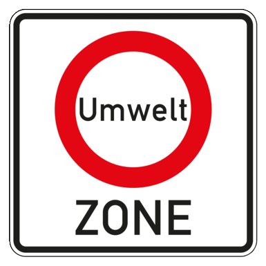 Verkehrszeichen VZ 270.1 |  Beginn einer Verkehrsverbotszone zu Verminderung schädlicher Luftverunreinigungen