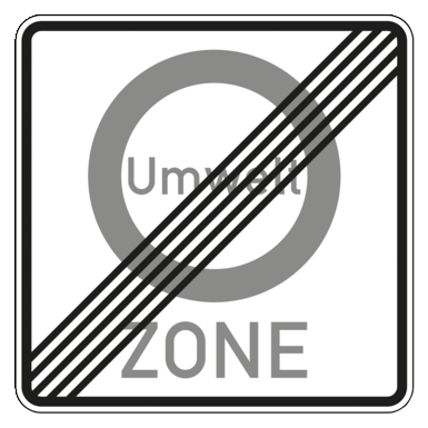 Verkehrszeichen VZ 270.2 | Ende einer Verkehrsverbotszone zu Verminderung schädlicher Luftverunreinigungen