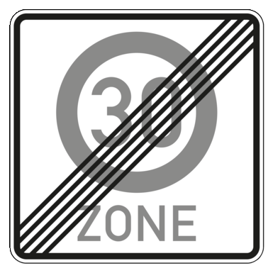 Verkehrszeichen VZ 274.2 | Ende einer Tempo 30-Zone