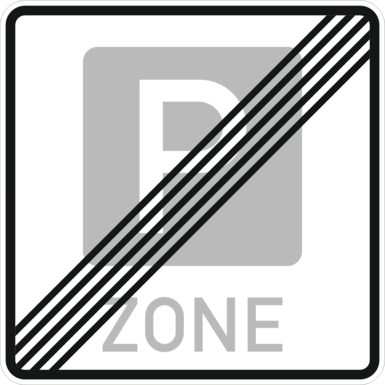 Verkehrszeichen VZ 314.2 | Ende einer Parkraumbewirtschaftungszone