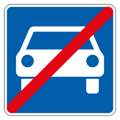 Verkehrszeichen VZ 331.2 | Ende der Kraftfahrstraße