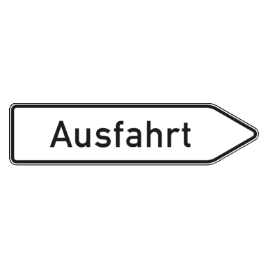 Verkehrszeichen VZ 333.1-20 | Ausfahrt von anderen Straßen außerhalb von Autobahn, in weiß (in Verbindung mit Z 332.1-20)