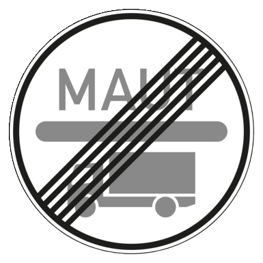 Verkehrszeichen VZ 390.2 | Ende der Mautpflicht nach dem Bundesfernstraßenmautgesetz
