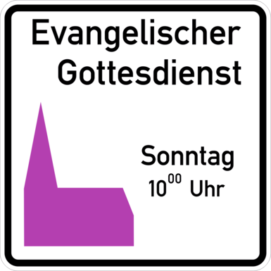 Kirchenschild | 750x750x2 mm | flach | RA1/A