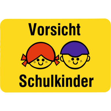 Kinderhinweisschild K5 | Vorsicht Schulkinder | 500x750x2 mm | flach | RA1/A