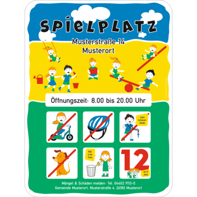 Spielplatzschild Colorful SPC 1 | 600x450x2 mm | flach | RA1/A