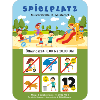 Spielplatzschild Colorful SPC 2 | 600x450x2 mm | flach | RA1/A