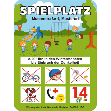 Spielplatzschild Colorful SPC 3 | 600x450x2 mm | flach | RA1/A