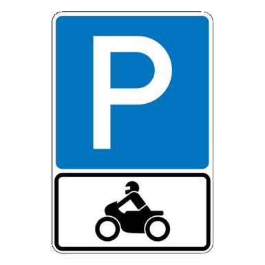 Kombischild - Parkplatz | P2 | Symbol Motorrad