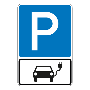 Kombischild - Parkplatz | P5 | Symbol Elektrisch betriebene Fahrzeuge