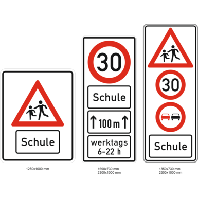 Kombischild - Verkehrszeichen mit Zusatzzeichen