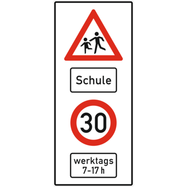 Kombischild - Verkehrszeichen mit Zusatzzeichen | 1690x730x3 mm | flach | RA2/C