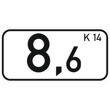 Kilometertafel | einseitig