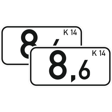 Kilometertafel | doppelseitig 