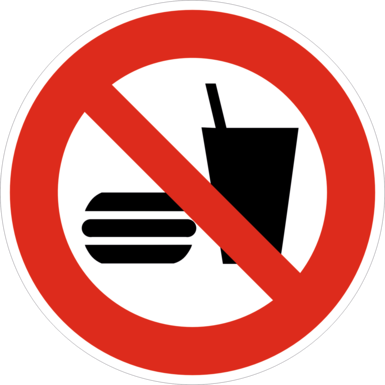 Verbotsschild VB6 | Piktogramm: Essen und Trinken verboten