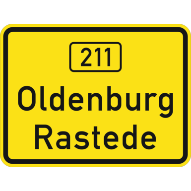 Zusatzzeichen mit Wunschtext / Symbol | Rechteck | Grund gelb mit schwarzem Rand | 450x600 mm | Alform | RA2/C