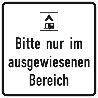 Zusatzzeichen mit Wunschtext / Symbol | Quadrat | Grund weiß mit schwarzem Rand