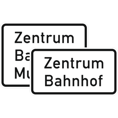 Zusatzzeichen mit Wunschtext / Symbol | Rechteck | Grund weiß mit schwarzem Rand