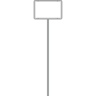 Einbeiniger Rohrrahmen E49 | für rechteckige Verkehrszeichen 840x1260 mm