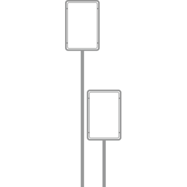 Einbeinige Rohrrahmen für rechteckige Verkehrszeichen, E61 - E67