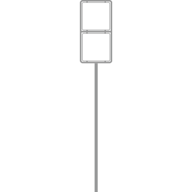 Einbeiniger Rohrrahmen E212 | für 2 quadratische Verkehrszeichen 600x600 mm