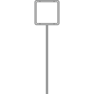 Einbeiniger Rohrrahmen E35 | für quadratische Verkehrszeichen 500x500 mm | Tiefaufstellung