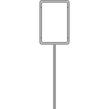 Einbeiniger Rohrrahmen E67 | für rechteckige Verkehrszeichen 750x500 mm | Tiefaufstellung