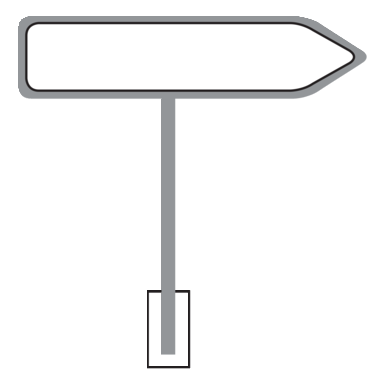 Einbeiniger Rohrrahmen E811 | für Pfeilwegweiser 250x1000 mm